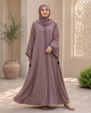 Goli Button DMC Stone Work Designer Abaya for Women