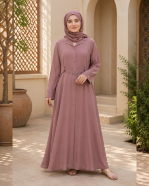 Elegant Women's Coat Style Abaya – Premium Front Button Modest Outerwear